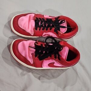 Nike Air Jordan Dunk Red and Pink Athletic Shoes